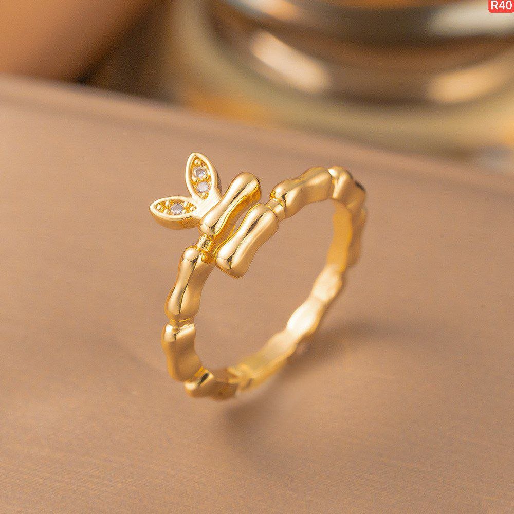 A Grade Ss Diamond Bamboo Ring(Adjustable) - Image 3