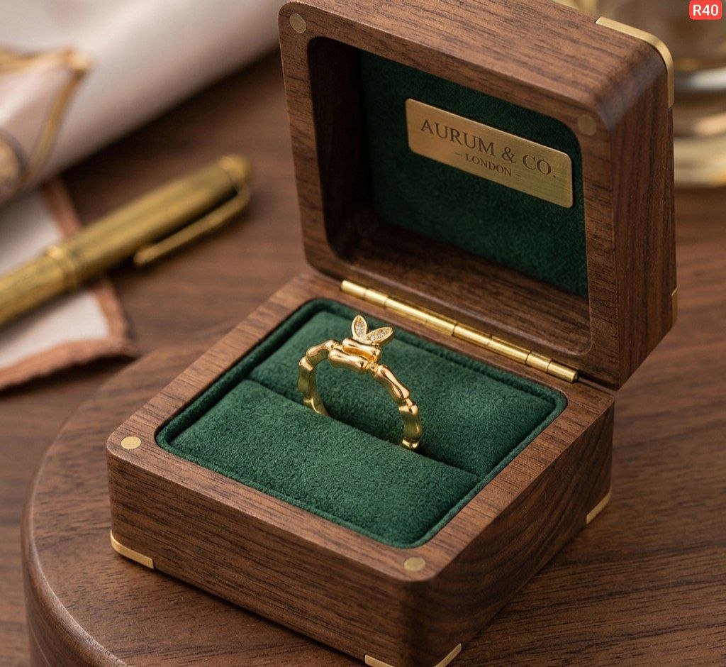A Grade Ss Diamond Bamboo Ring(Adjustable)