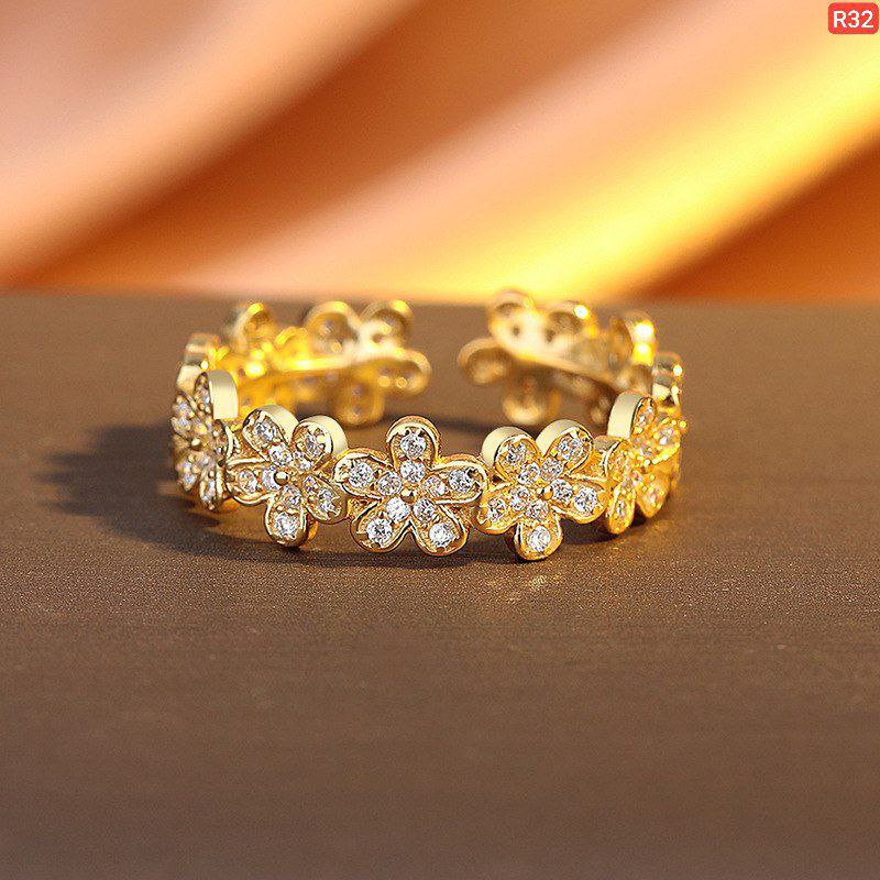 Small Daisy Flower Stone Ring(Adjustable) - Image 2