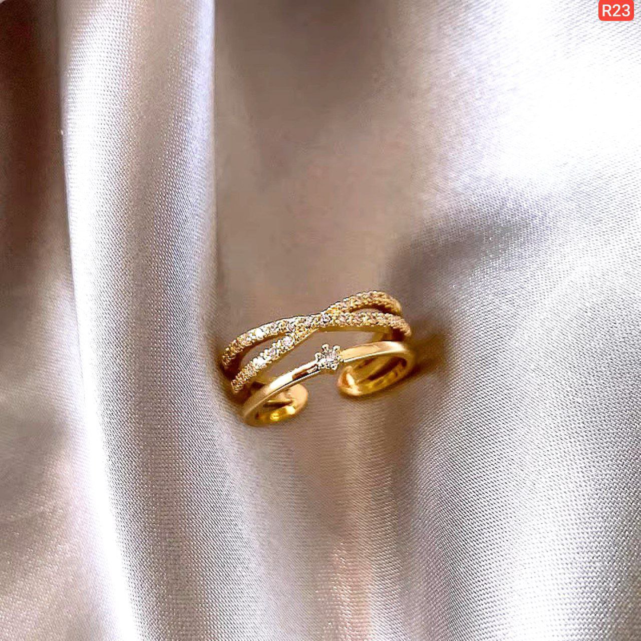 Double Layer Daimond Zircon Ring
(Adjustable) - Image 2