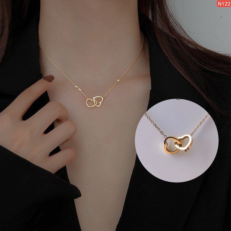 Double Love Interlock Stainless steel Necklace