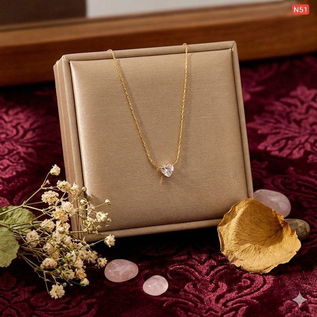 Heart Shaped Diamond Necklace - Image 2