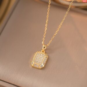 Full Diamond Square High Quality Necklace