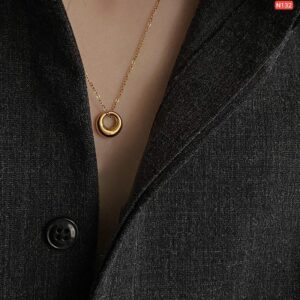 Hollow Coin Stainless steel necklace