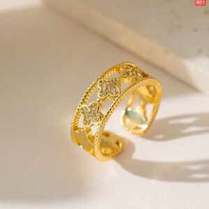 Multi Stone Round Finger Ring (Free Size)