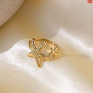 18k gold platted Oyster Ring(Free Size)