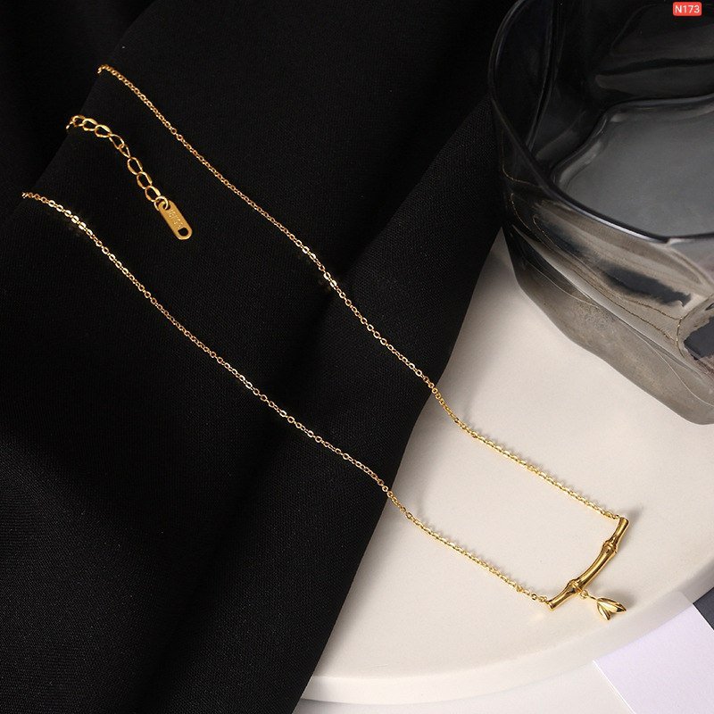 21K Gold Platted Bamboo Flower Necklace - Image 3
