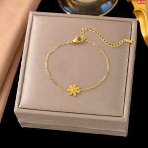 1 Simple Flower stainless  Steel Bracelet