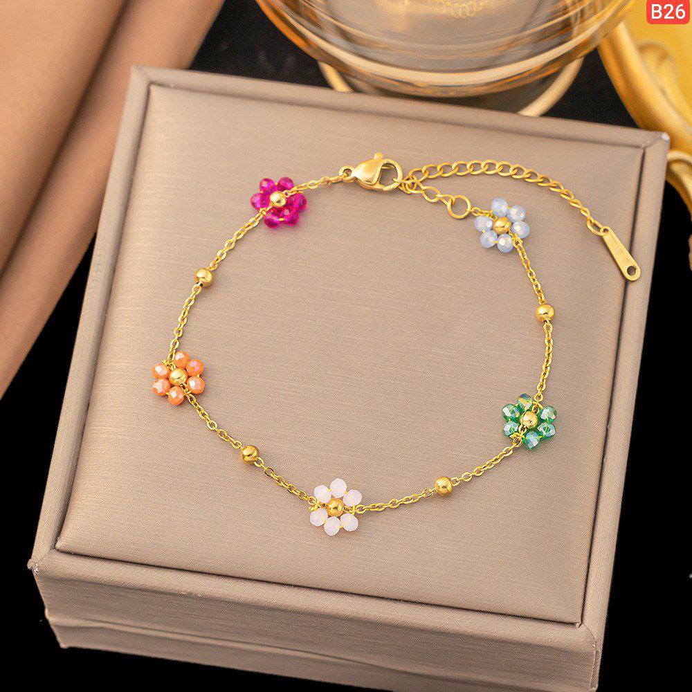 Five Colourful Daisy Flower Bracelet