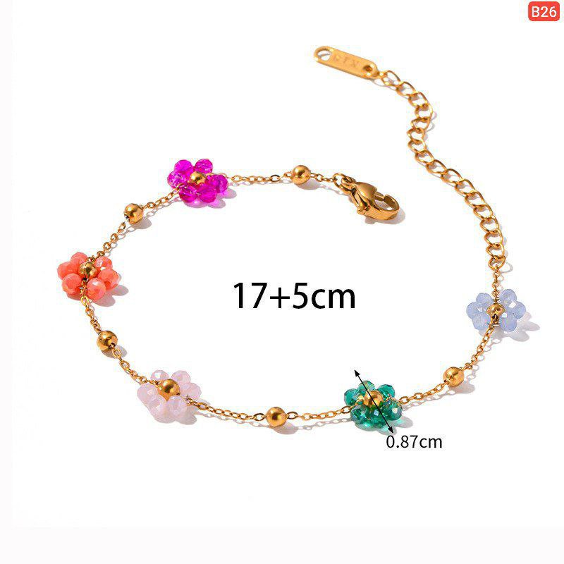Five Colourful Daisy Flower Bracelet - Image 3