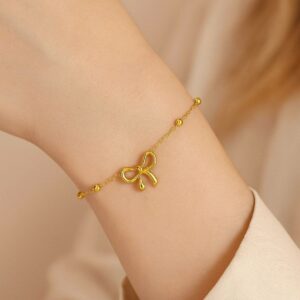 Bow Style 21k Gold Platted Bracelet