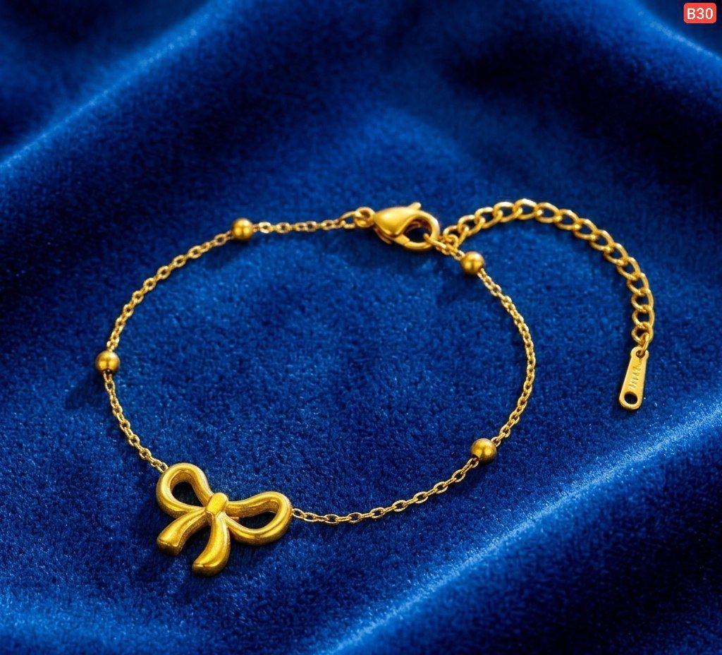 Bow Style 21k Gold Platted Bracelet - Image 2