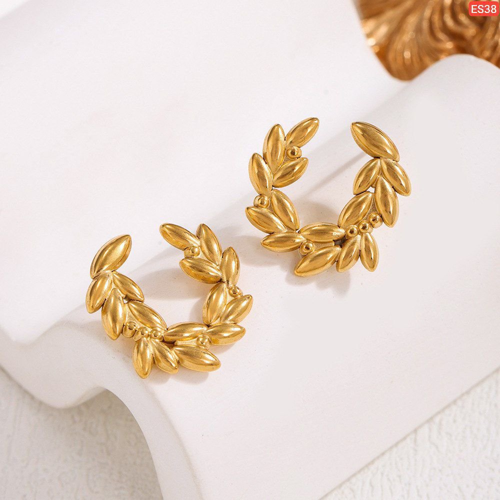 Garland Style Rice Beads Stainless Steel Earings - Image 3