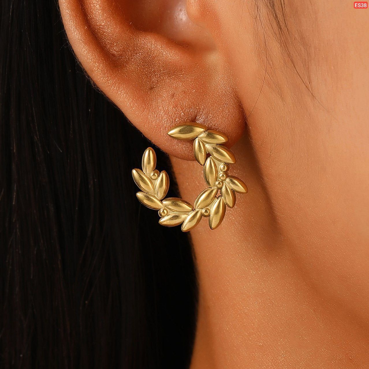 Garland Style Rice Beads Stainless Steel Earings - Image 2
