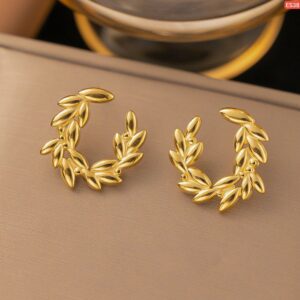 Garland Style Rice Beads Stainless Steel Earings